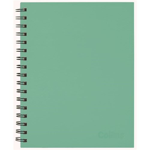 Collins A5 Hardcover Spiral Notebook Sage Green 200 Pages