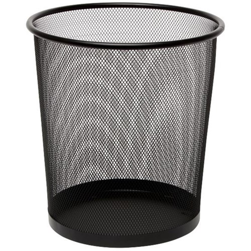 OfficeMax Mesh Round Rubbish Bin 19 Litre 295mm Black OfficeMax NZ