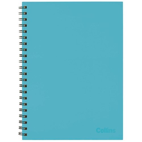 Collins A4 Hard Cover Spiral Notebook Sky Blue 200 Pages