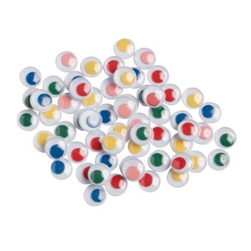 Moving Eyes 12mm Coloured, Pack of 100