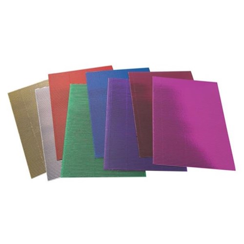 OfficeMax A4 Corrugated Card Metallic Colours, Pack of 16