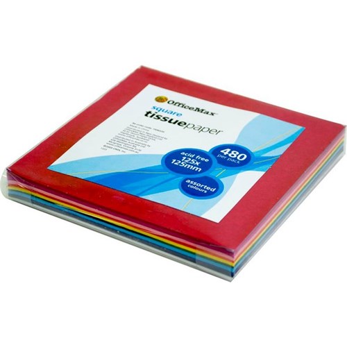 OfficeMax 125x125mm Tissue Paper Squares Assorted Colours, Pack of 480
