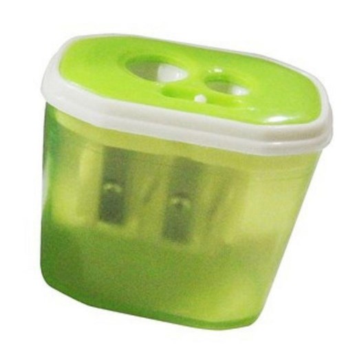 Container Pencil Sharpener Auto-Lock 2-Hole Assorted Colours