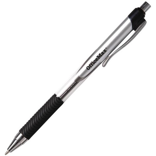 OfficeMax Black Ballpoint Pen Rubber Grip 1.0mm Medium Tip