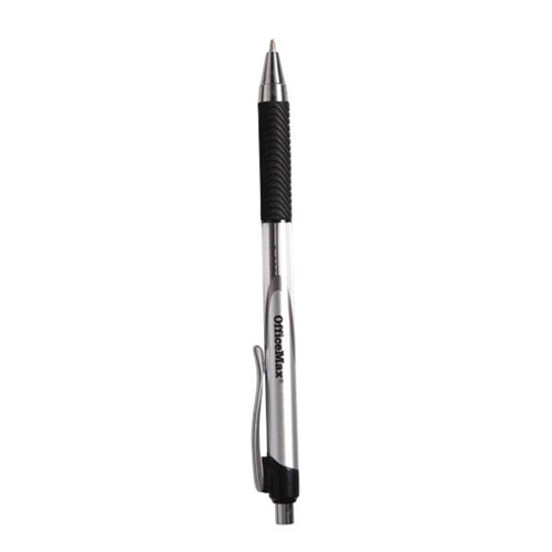 1950320 OfficeMax Black Ballpoint Pen Rubber Grip 1.0mm Medium Tip