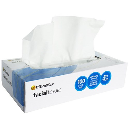 OfficeMax Facial Tissues 2 Ply, Box of 100