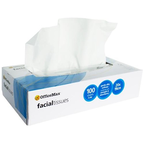 OfficeMax Facial Tissues 2 Ply, Box of 100