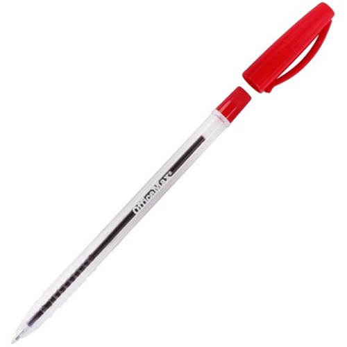 OfficeMax Red Capped Ballpoint Pens Medium Tip, Pack of 10 OfficeMax NZ