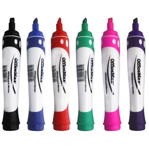 OfficeMax Assorted Colours Whiteboard Markers Chisel Tip, Pack of 6