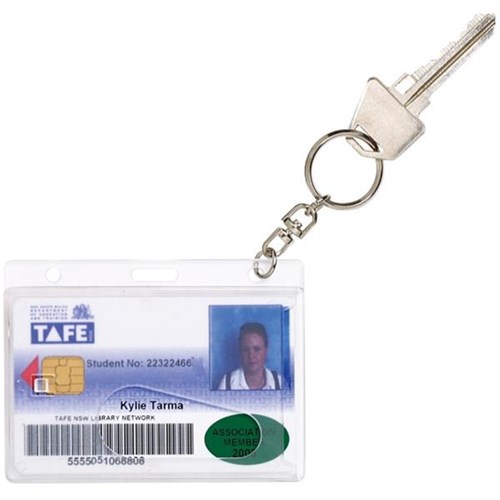 OfficeMax Rigid ID Card Holder Key Ring 55x85mm, Pack of 10 OfficeMax NZ