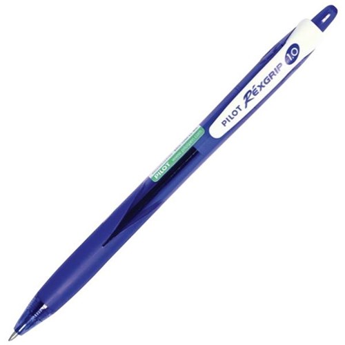 Pilot BeGreen Rexgrip Blue Retractable Ballpoint Pen 1.0mm Medium Tip