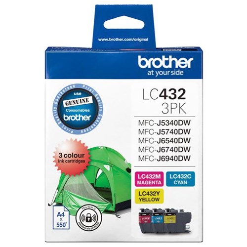 Brother LC4323PKS Colour Ink Cartridges, Pack of 3