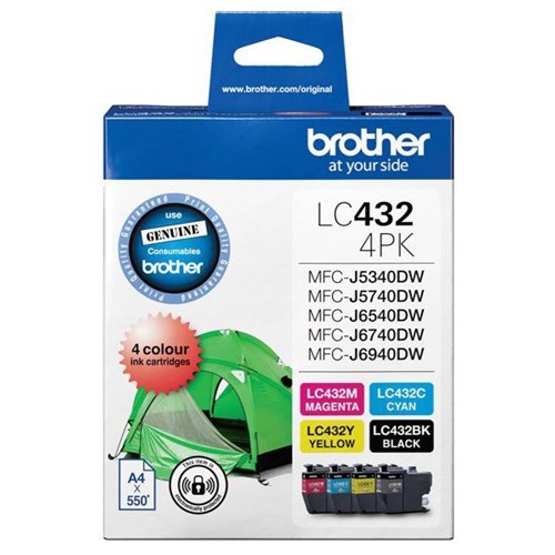 Brother LC4324PKS Colour & Black Ink Cartridges, Pack of 4