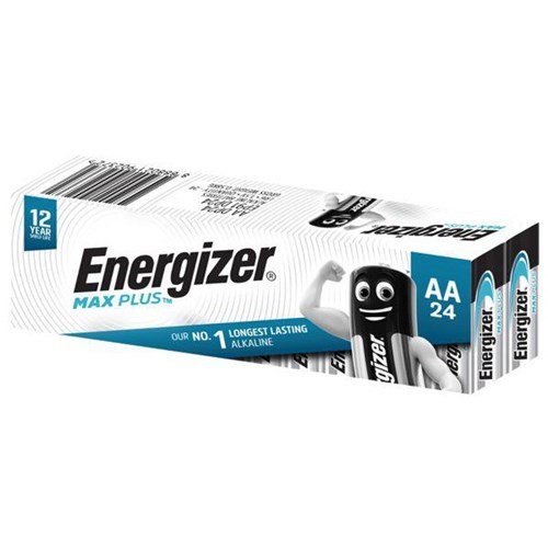 Energizer Max Plus AA Alkaline Batteries, Pack of 24