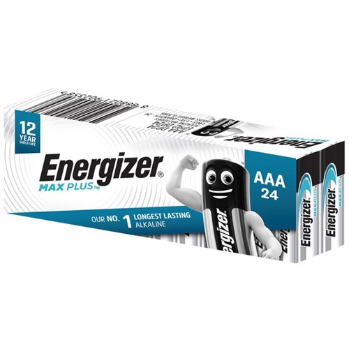 Energizer Max Plus AAA Alkaline Batteries, Pack of 24