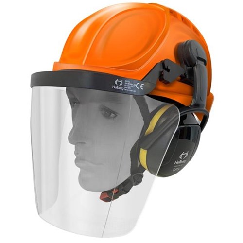 Armour Hard Hat Industrial Kit With Visor & Earmuffs Orange