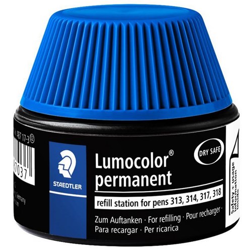 Staedtler Lumocolor 487 Blue Permanent Marker Ink Refill Pot