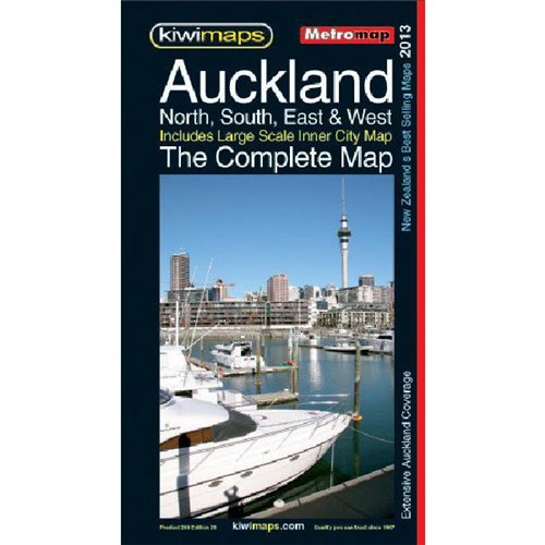 Kiwi Maps Auckland Wall Map Laminated 1000 x 690mm