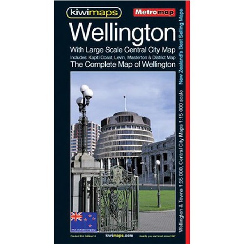 Kiwi Maps Wellington Wall Map Laminated 1000 x 690mm
