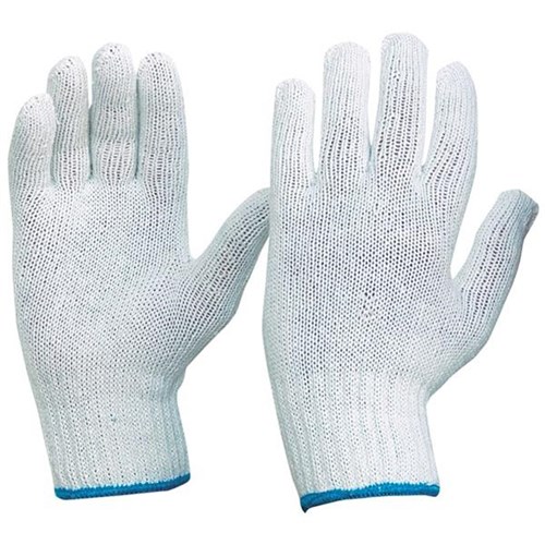 Esko E100 Polycotton Knit Gloves Small White, Carton of 300 Pairs