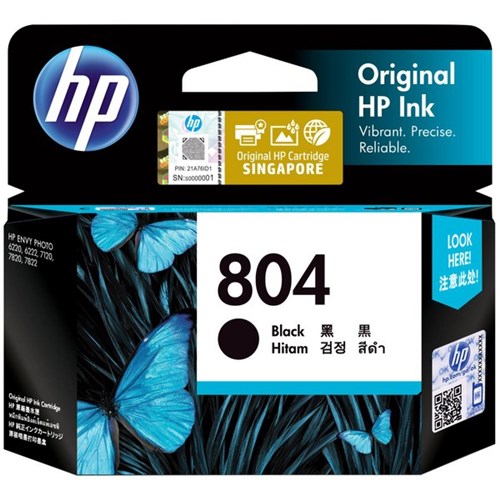 HP 804 Black Ink Cartridge T6N10AA