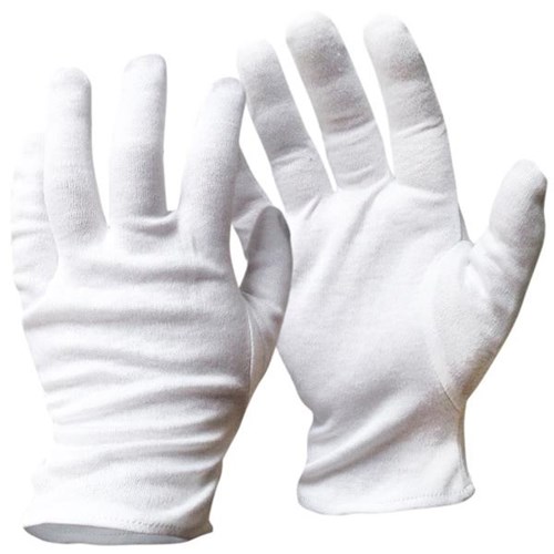 Armour Cotton Interlock Gloves Large White, Pack of 12