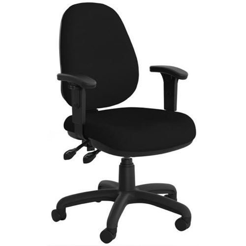 Evo Task Chair With Arms 3 Levers Luxe Seat High Back Black OfficeMax NZ