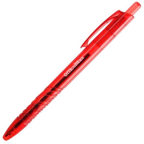 OfficeMax Eco Red Retractable Ballpoint Pen Medium Tip