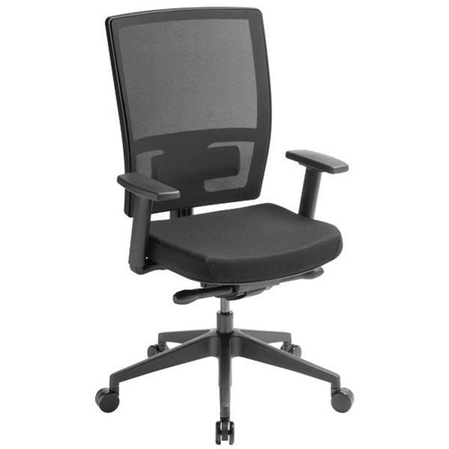 Eden Media Ergo II Task Chair With Arms Mesh Back Lumber Pad Black