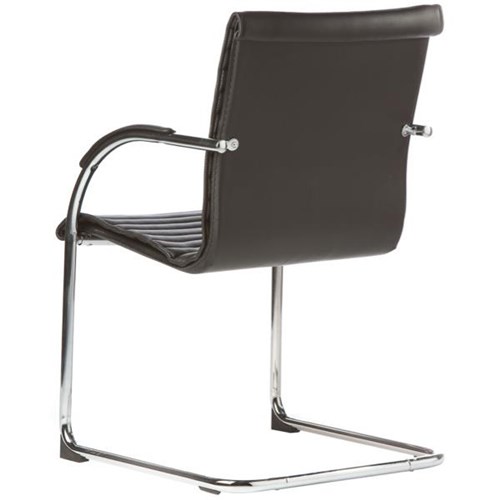 Matrix Visitor Chair With Arms Black Padded PU Cover