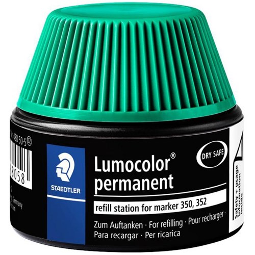 Staedtler Lumocolor 488 50 Green Permanent Marker Ink Refill Station 30ml