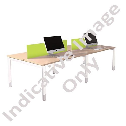 Oblique 4 User Height Adjustable Desk Back to Back 1200mm Maple/Snow