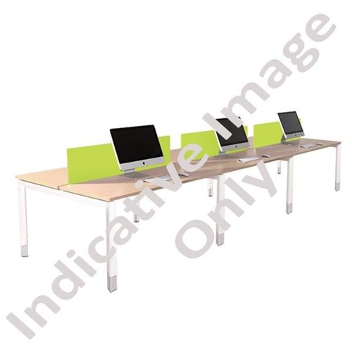 Oblique 6 User Height Adjustable Desk Back to Back 1500mm Maple/Snow