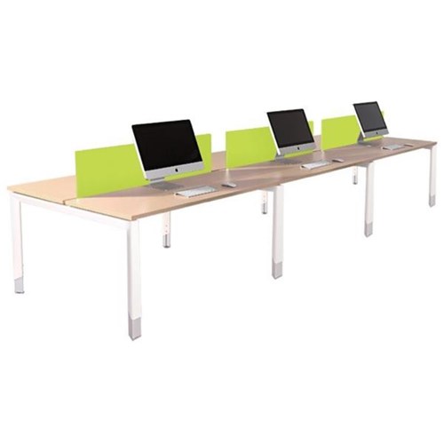 Oblique 6 User Height Adjustable Desk Back to Back 1500mm Maple/Snow