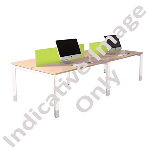 Oblique 4 User Height Adjustable Desk Back to Back 1800mm Maple/Snow