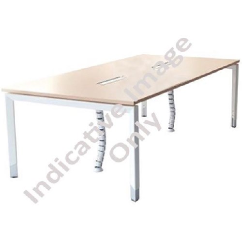 Oblique Meeting Table With Height Adjustable Legs 2400x1200mm Maple/Snow