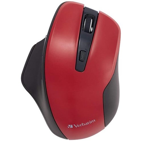 Verbatim Silent Ergonomic Wireless LED Mouse Red