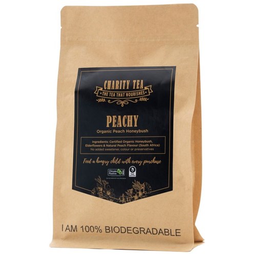 Charity Tea Peachy Peach Honeybush Organic Tea Bags, Pack of 25