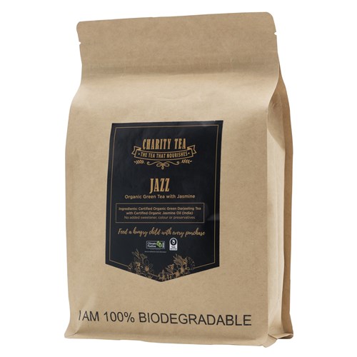 Charity Tea Jazz Green Tea with Jasmine Organic Tea Bags, Pack of 100