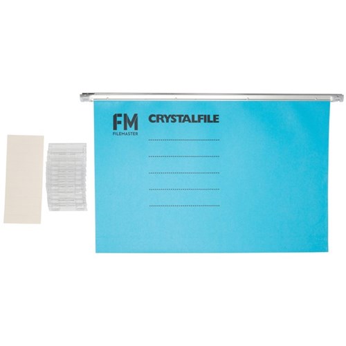 FM Crystalfile Suspension Files Foolscap Blue, Pack of 10