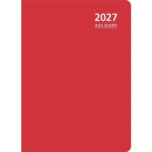 OfficeMax A53 1 Hour Appointment Diary A5 Week To View 2027 Red