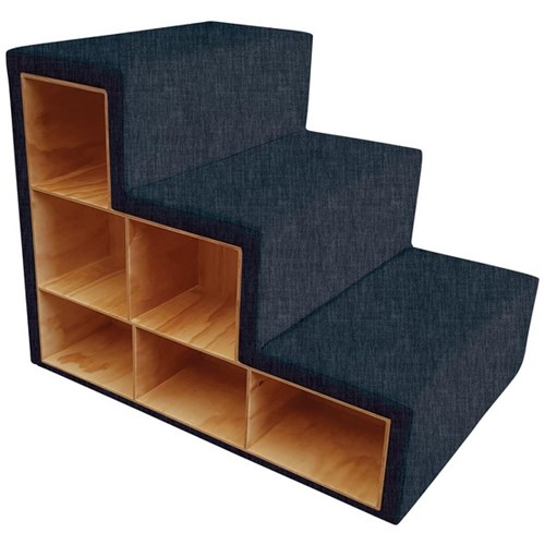 FurnNZ Faze 3 Step Seating & Storage Keylargo Fabric/Navy