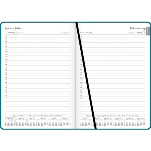 OfficeMax A51 1/2 Hour Appointments Diary A5 1 Day Per Page 2026 Green