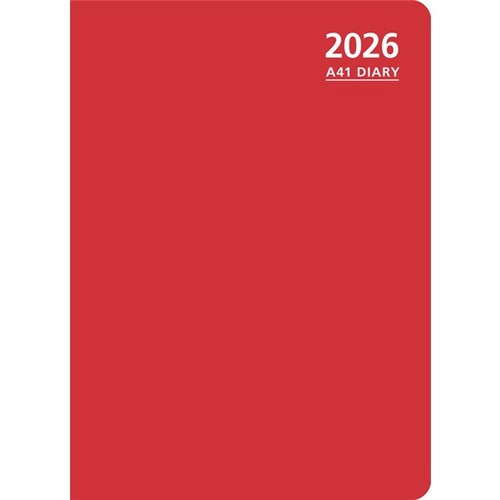 OfficeMax A41 1/2 Hour Appointments Diary A4 1 Day Per Page 2026 Red