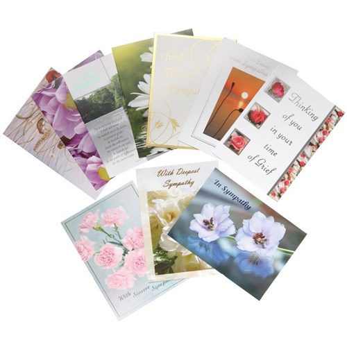 CCC Sympathy Greeting Cards Assorted Designs, Pack of 10