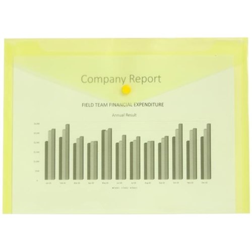 OfficeMax Polypropylene Document Wallet A4 Yellow OfficeMax NZ
