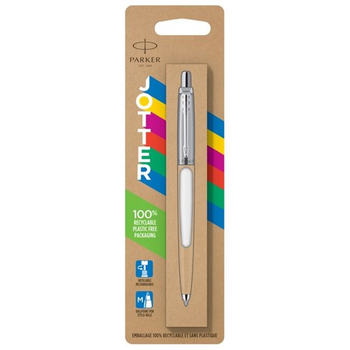Parker Blue Jotter Original Ballpoint Pen 1.0mm Medium Tip White Barrel