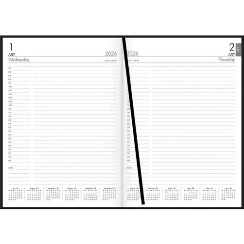 Collins A41A Mid Year Diary A4 1 Day To A Page 1 July 2026 to 30 June 2027 Black