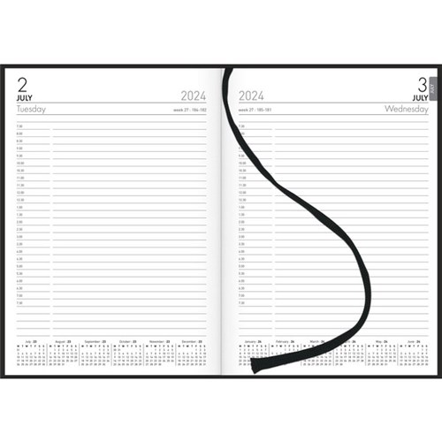 Collins A51A Mid Year Diary A5 Day To A Page 1 July 2024 to 30 June 2025 Black