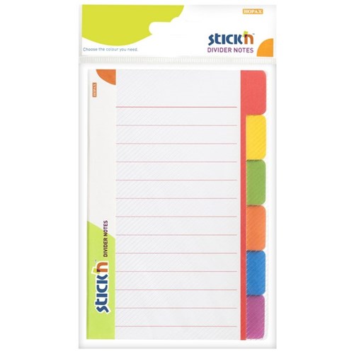 Stick'n Notes Magic Divider 148 x 98mm Assorted Neon Colours, 60 Sheets